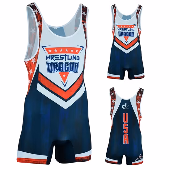 Venta caliente de los hombres personalizados sublimación de tinte completo Teamwear Natio alta calidad Spartans Powerlifting Wrestling Singlet