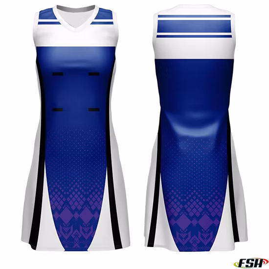 Vestido de Netball transpirable con impresión por sublimación por encargo, nuevo diseño