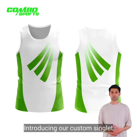 Camisetas 100% poliéster sublimadas por completo para camisetas sin mangas deportivas para hombres, camisetas deportivas para correr y gimnasio